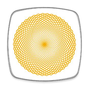 Lotus of Life gold - Square fridge magnet - white - Front