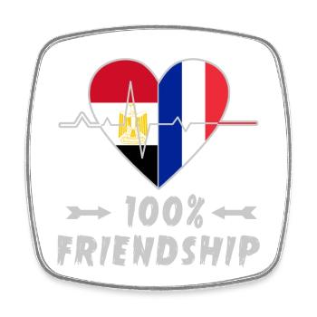 Ägypten und Frankreich 100% Freundschaft - Viereckiger Kühlschrankmagnet - Weiß - Vorne