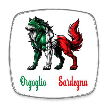 The pride of Sardinia Italy flag - Square fridge magnet - white - Front