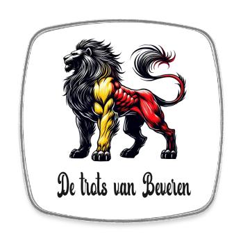 Beveren Löwen Flaggen Design - Viereckiger Kühlschrankmagnet - Weiß - Vorne