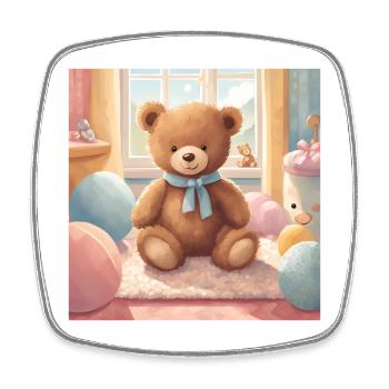 Teddybär Poster, Baby, Kind, Säugling - Viereckiger Kühlschrankmagnet - Weiß - Vorne