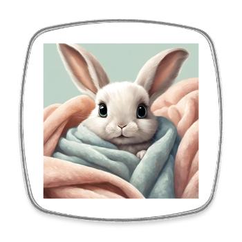süßer Hase Poster, Baby, Kind, Säugling - Viereckiger Kühlschrankmagnet - Weiß - Vorne