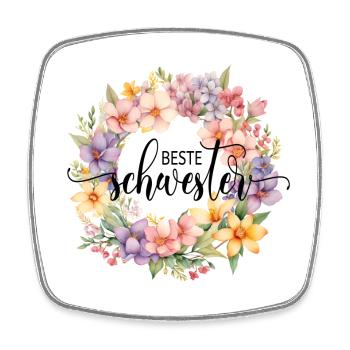 Best sister! Customizable design - Square fridge magnet - white - Front