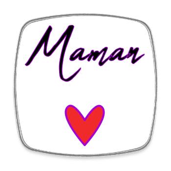 BONNE FÊTE. COEUR. BONNE FÊTE MAMAN. MAMAN - Magnet carré - blanc - Devant