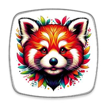 Kleiner Panda - Viereckiger Kühlschrankmagnet - Weiß - Vorne