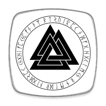 Valknut Wikingersymbol - Viereckiger Kühlschrankmagnet - Weiß - Vorne