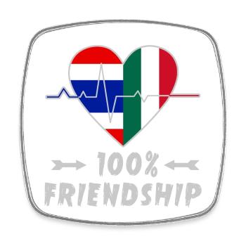 Thailand and Italy 100% friendship - Square fridge magnet - white - Front