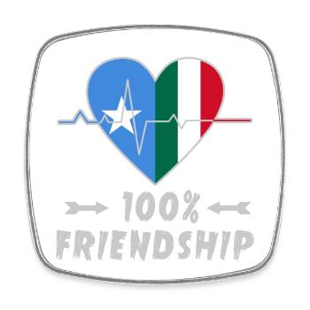 Somalia and Italy 100% friendship - Square fridge magnet - white - Front