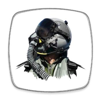 Jet Pilot - Viereckiger Kühlschrankmagnet - Weiß - Vorne