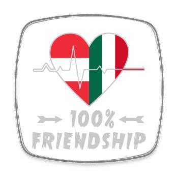 Austria and Italy 100% friendship - Square fridge magnet - white - Front