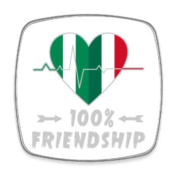 Nigeria and Italy 100% friendship - Square fridge magnet - white - Front