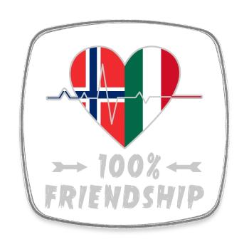 Norway and Italy 100% friendship - Square fridge magnet - white - Front