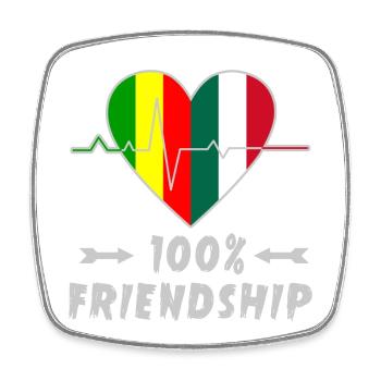 100 % amitié entre le Mali et l'Italie - Magnet carré - blanc - Devant