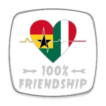 Ghana and Italy 100% friendship - Square fridge magnet - white - Front