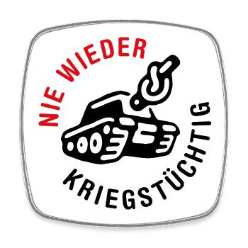 Nie wieder kriegstüchtig - Viereckiger Kühlschrankmagnet - Weiß - Vorne