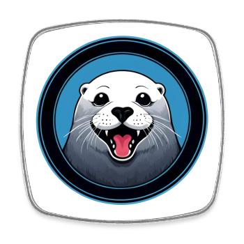 Cheerful seal - Square fridge magnet - white - Front