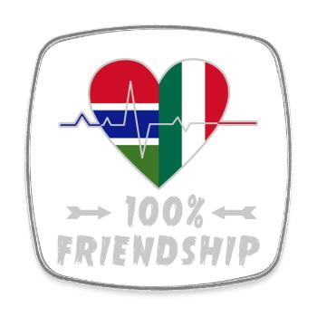 Gambia and Italy 100% friendship - Square fridge magnet - white - Front