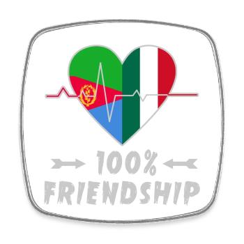 Eritrea and Italy 100% friendship - Square fridge magnet - white - Front