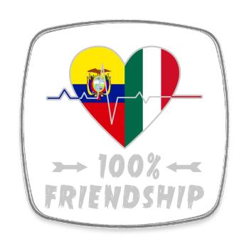 Denmark and Italy 100% friendship - Square fridge magnet - white - Front