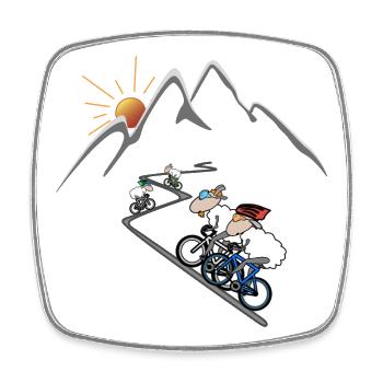 Cyclisme - Magnet carré - blanc - Devant