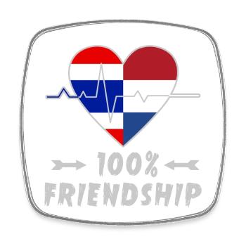 Thailand and Netherlands 100% friendship - Square fridge magnet - white - Front