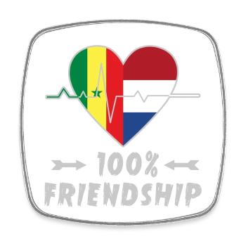 Senegal und Niederlande 100% Freundschaft - Viereckiger Kühlschrankmagnet - Weiß - Vorne