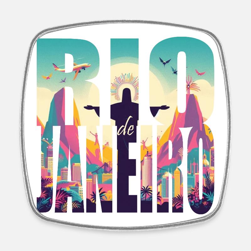 RIO CARNIVAL - Square fridge magnet - white
