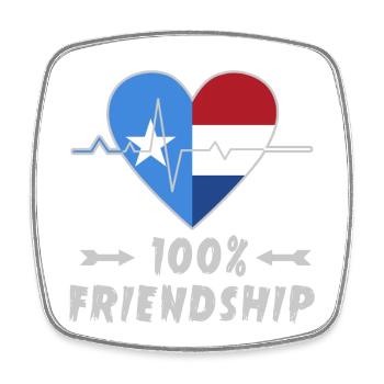 Somalia und Niederlande 100% Freundschaft - Viereckiger Kühlschrankmagnet - Weiß - Vorne