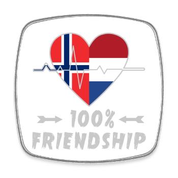 Norway and Netherlands 100% friendship - Square fridge magnet - white - Front