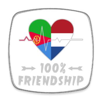 Eritrea and Netherlands 100% friendship - Square fridge magnet - white - Front