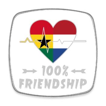 Ghana und Niederlande 100% Freundschaft - Viereckiger Kühlschrankmagnet - Weiß - Vorne