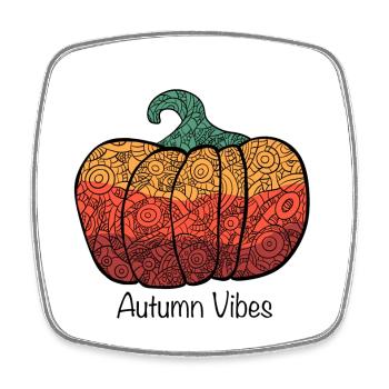 Mandala Autumn Pumpkin Autumn Vibes - Square fridge magnet - white - Front