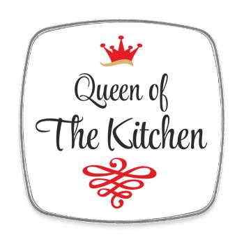 Lustige T-Shirts für Frauen die gern kochen - Viereckiger Kühlschrankmagnet - Weiß - Vorne