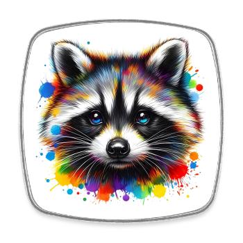 Raccoon - Square fridge magnet - white - Front