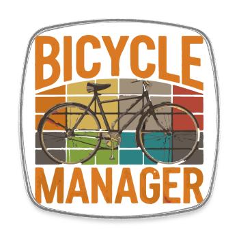 Manager für Vintage-Fahrräder - Viereckiger Kühlschrankmagnet - Weiß - Vorne
