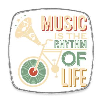 Music is the Rhythm of Life - Square fridge magnet - white - Front