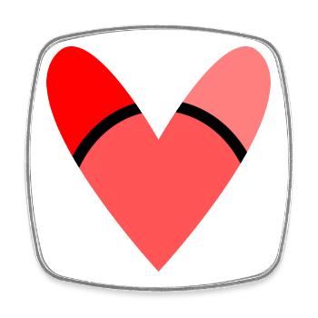 HERZ. HERZ. VALENTINSTAG. LIEBE. LIEBE. PAAR. - Viereckiger Kühlschrankmagnet - Weiß - Vorne