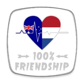Australien und Niederlande 100% Freundschaft - Viereckiger Kühlschrankmagnet - Weiß - Vorne