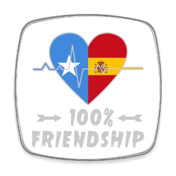 Somalia und Spanien 100% Freundschaft - Viereckiger Kühlschrankmagnet - Weiß - Vorne