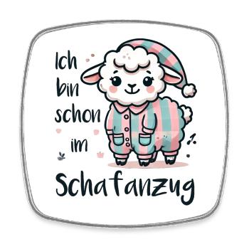 Ich bin schon im Schafanzug - Viereckiger Kühlschrankmagnet - Weiß - Vorne