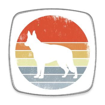 Vintage Schäferhund - Viereckiger Kühlschrankmagnet - Weiß - Vorne
