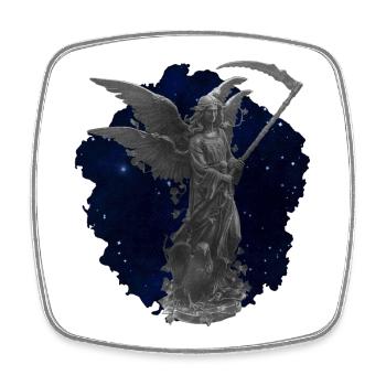 Engelstatue, gothic motiv, sternenmuster - Viereckiger Kühlschrankmagnet - Weiß - Vorne
