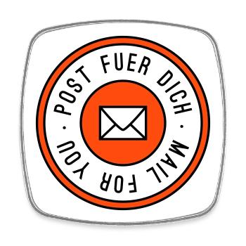Post fuer dich dreifarbig - Viereckiger Kühlschrankmagnet - Weiß - Vorne