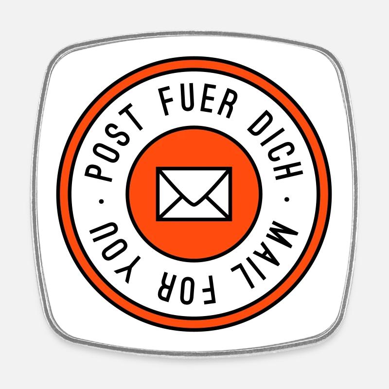 Mail for you tricolor - Square fridge magnet - white