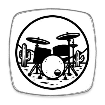 Drums Graphics - Square fridge magnet - white - Front
