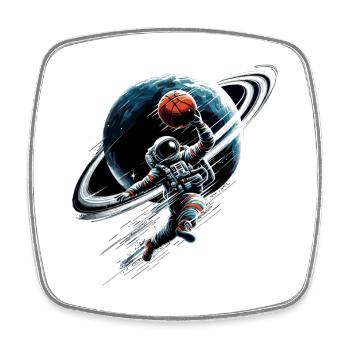 Basketball Astronaut Raumfahrer Geschenk - Viereckiger Kühlschrankmagnet - Weiß - Vorne