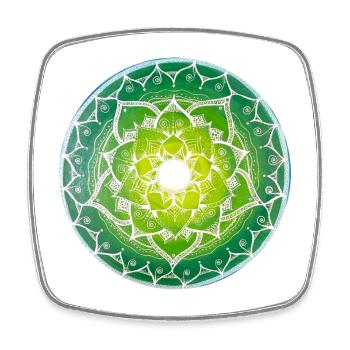 Green mandala with spiritual pattern - Square fridge magnet - white - Front