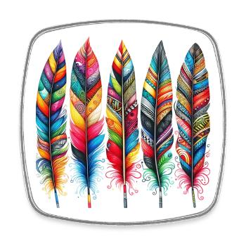 Feathers - Square fridge magnet - white - Front
