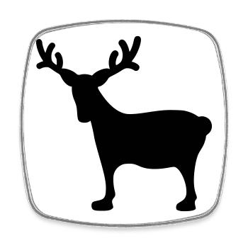 Rentier Xmas3 - Viereckiger Kühlschrankmagnet - Weiß - Vorne