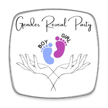 Gender Reveal Boy or Girl - Square fridge magnet - white - Front